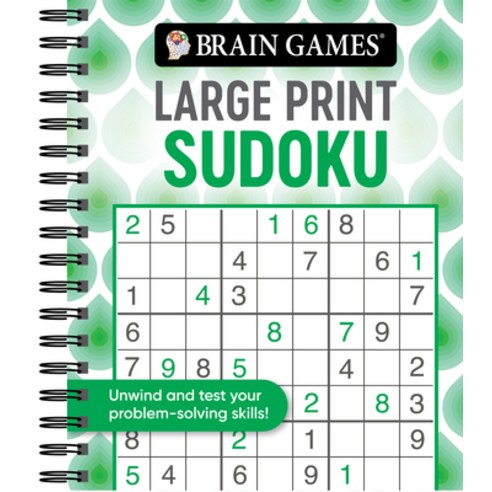 Brain Games - Large Print Sudoku (Swirls) Spiral, Publications International,...