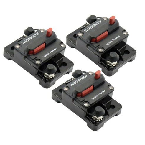 수동 재설정 12V/32V 자동 자동 오디오가 있는 3x 30A 300A 차단기, 40A, 블랙, 플라스틱