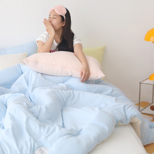 편안하고 안전한 수면 경험을 위한 베이직톤 크레용 세미워싱 사계절 이불