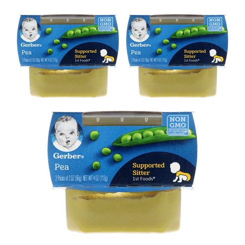 거버 액상 어린이 식품 56g, 완두콩(Pea), 6개