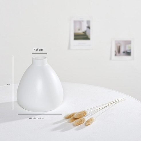 DFMEI 북유럽 도자기 화병 드라이 플라워 꽃꽂이 상큼 장식품 화이트 심플 모던 거실 침실 식탁장식품, DFMEI 유영, 하나
