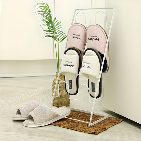 조은리빙 스틸 접이식 실내화 거치대 4단, 화이트, 1개 화이트 × 1개, 색상 × 수량 섬네일