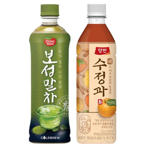 양반 보성 말차 500ml 6입 + 배수정과 500ml 6입, 1세트