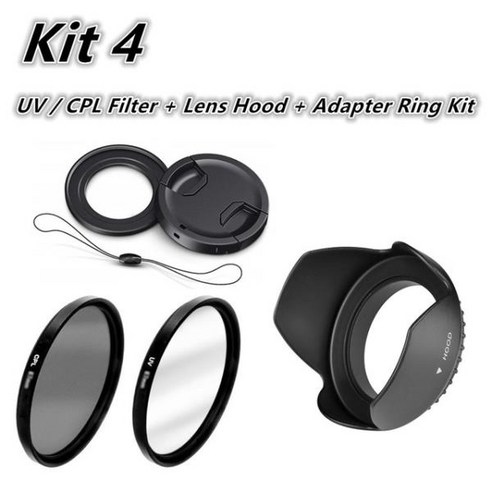 UV CPL 필터 렌즈 후드 및 어댑터 캡 키퍼 소니 ZV-1 RX100 Mark VII 캐논 G7X 카메라용, 01 KIt 1_10 For Canon G5XII