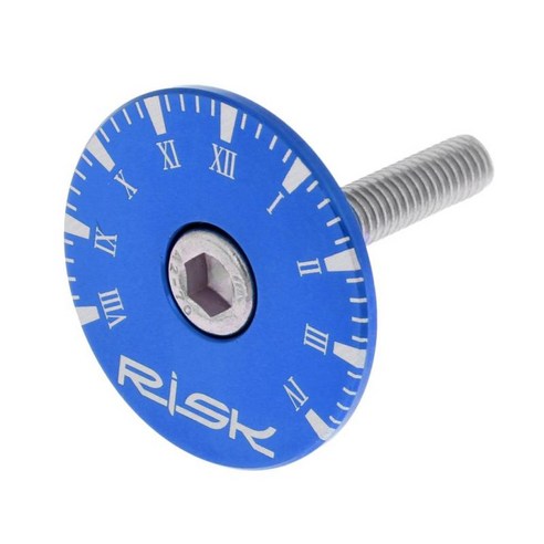 1-1/8인치(28.6mm) 스티어러 튜브용 도로 산악 자전거 헤드셋 스템 상단 캡, 블루 시계, 28.6mm, 알루미늄 합금