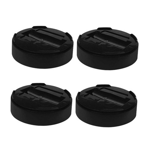 4 헤비 듀티 멀티 슬롯 가구 라이저 비 침대 다리 패드 라이저 테이블 라이저, 검은 색, 플라스틱