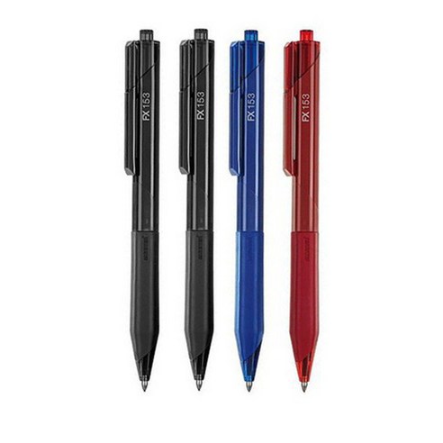 모나미 FX 153 볼펜 1.0mm, 검정, 빨강, 파랑, 4개입