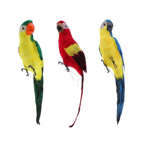 MagiDeal 3Pcs 앵무새 새 인공 깃털 동물 장식 정원 뜨거운, 멀티, 60x 12x 12cm, 설명