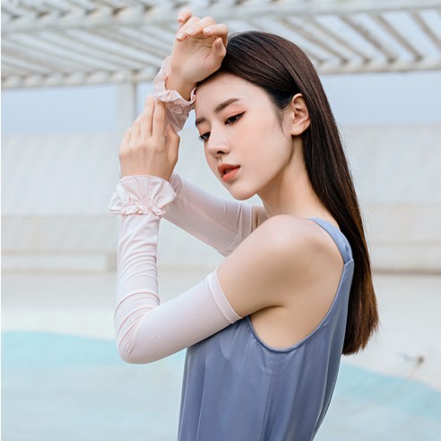 DFMEI 아이스 슬리브 여성 여름 아이스 슬림 자외선 차단 아이스 슬리브 커버 선녀, DFMEI 연분홍