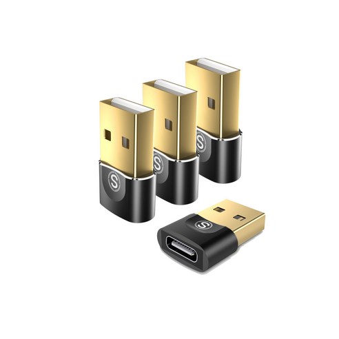 sweguard USB 3.0 A타입 to C타입 플로우 변환 젠더 OTG 변환 젠더 C 타입 to USB A 고속 변환 젠더, 24개, 검은색