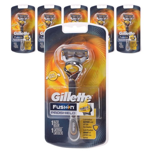 질레트 Gillette 퓨전 프로실드 면도기+면도날, 1개, 6개