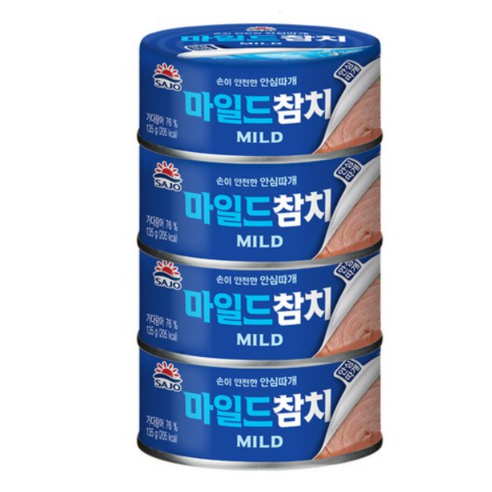 사조 마일드참치 안심따개, 135g, 4개