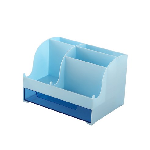ZZJJC 서랍형 플라스틱 테이블 수납함 가정용 필통 수납 다기능 화장품 액세서리 아이디어, 푸른 색