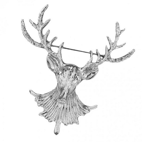 동물성 크리스마스 있는 귀여운 골동품 실버 골드 뿔 머리 핀 사슴 브로치 장식 스타일링, 합금