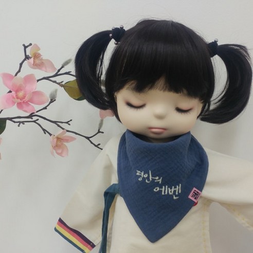 위드랑 유아 요루거즈 자수 스카프빕 [데님블루]