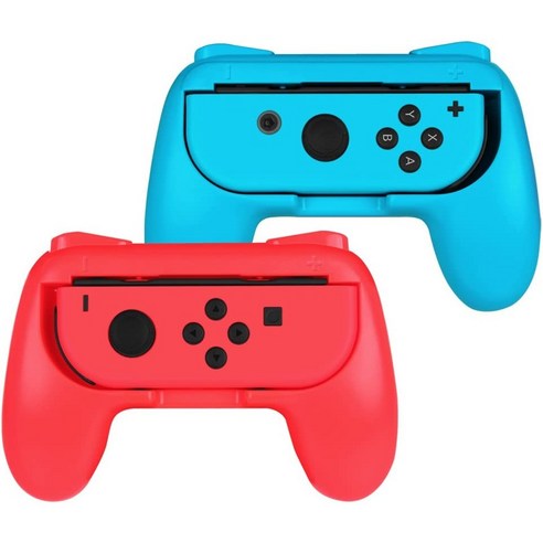 닌텐도 Switch Joy Con 손잡이 [인체공학적 디자인] 닌텐도 Switch Joy-Con 내마모성 컴포트 게임 컨트롤러 손잡이 키트(2팩), BuleRed, 2개