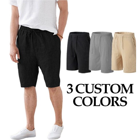 시원하고 세련된 남성용 린넨 밴딩 반바지
