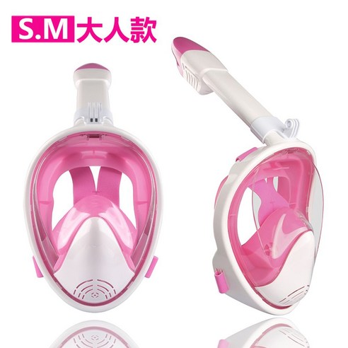 풀페이스 스노쿨링마스크 장비 프리다이빙 익스트림 세트, 성인 블루 SM