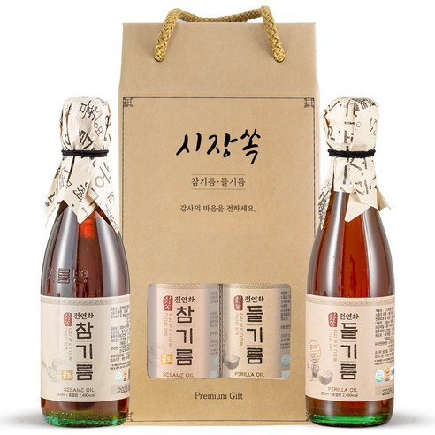 시장쏙 전연화 참기름 골드 + 전연화 들기름 300ml 선물세트 1호 소개