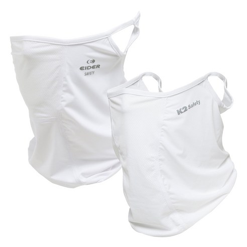 K2 SAFETY 귀걸이형 페이스 커버 넥마스크 + 아이더 SAFETY 페이스 쿨링 액티브 넥스카프 2세트, 화이트, 1개