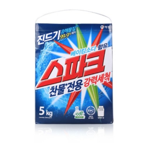 스파크 분말 세탁세제 카톤 본품, 5kg, 6개