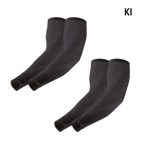 KI 스트라이프 냉감 실키 아이스 쿨토시 팔토시 2P x 2세트, 블랙, 2개
