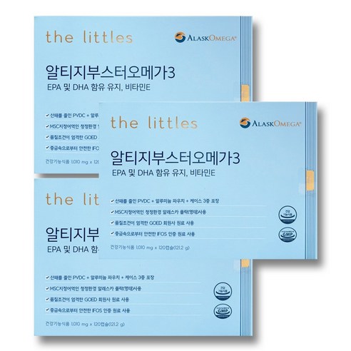 더리틀스 알티지부스터 EPA DHA 알티지 오메가3 rTG 120캡슐 3박스