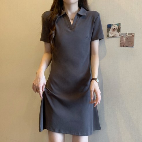 아이엠몽 여성 라이치 V라인 카라 반팔 미니 원피스 피케원피스 아이엠몽 여성 라이치 V라인 카라 반팔 미니 원피스 피케원피스