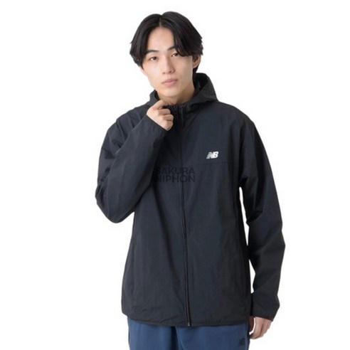 뉴발란스 바람막이 애슬레틱 윈드 후드 재킷 자켓 MJ41506BK 블랙
