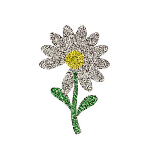 찬란하게 피어나는 당신의 개성, 큐빅 브로치 PMO 큰 꽃잎 GD 선플라워 배지 gd브로치