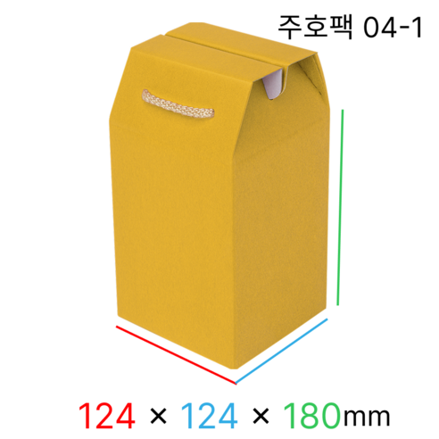 주호팩 끈손잡이 다용도 선물상자 04-1 (124x124x180), 진노랑, 10개