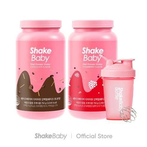 쉐이크베이비 단백질 다이어트 식사대용쉐이크 2입+보틀세트, 1세트, 750g 다이어트쉐이크 쉐이크베이비 단백질 다이어트 식사대용쉐이크 2입+보틀세트, 1세트, 750g 다이어트쉐이크