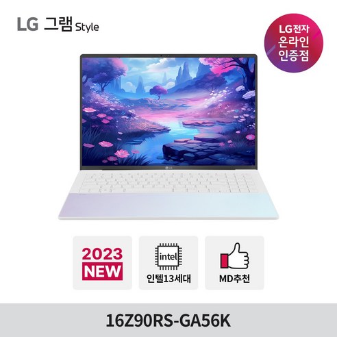 16z90q-ga5wk 추천상품 LG 전자 2023 새로운 그램 스타일 16Z90RS-GA56K 13세대 i5 초고해상도 사무용 노트북