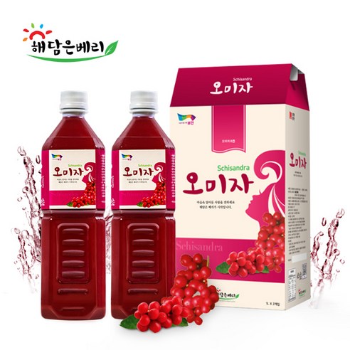 해담은베리 순수오미자 무설탕 무첨가 1000ml2병, 1000ml, 2개