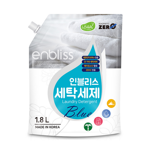 인블리스 블루 세탁세제 꽃향 리필, 1.8L, 1개