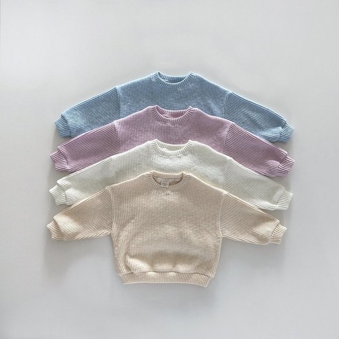 리틀아라 국산 유아동 키즈 등원룩 데일리룩 솜사탕 니트 맨투맨