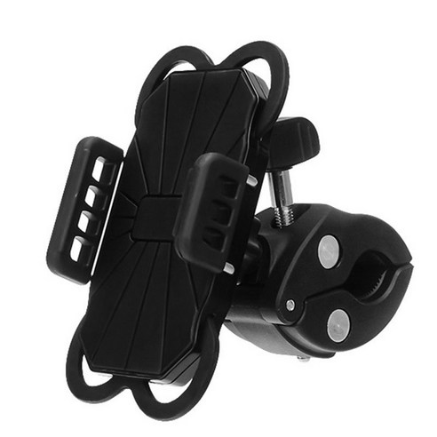 Retemporel 자전거 전화 홀더 360 회전 오토바이 전기 자동차 범용 스트랩 골프 카트 용 실리콘 휴대, 검은 색