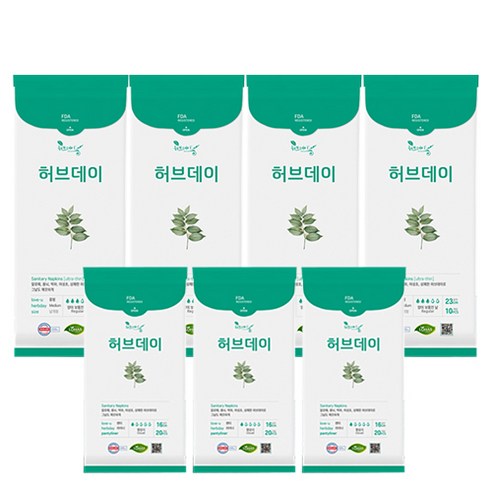 허브데이 생리대 + 샘플, 중형4팩+팬티라이너3팩