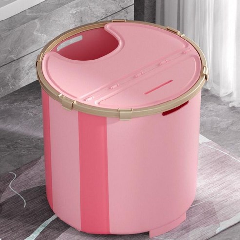 접이식 욕조 76cm폭 초대형 오버사이즈 무설치 목욕통 덮개와 의자포함 가정용 친환경 소재, 초대형 핑크 - 덮개와 의자 포함, 1개, 초대형 핑크 - 덮개와 의자 포함 * 1개