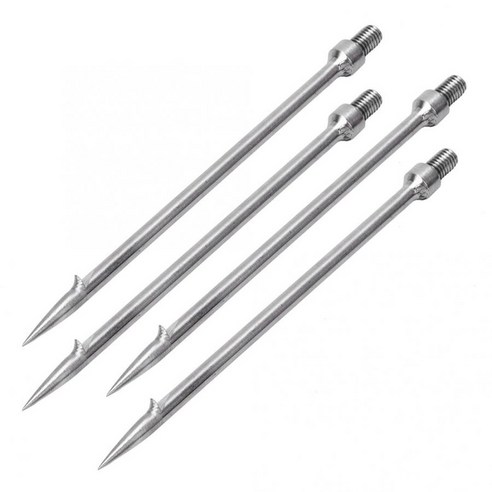 4 pcs 낚시 스피어 작살 미늘 스테인레스 스틸 싱글 프롱 작살 개프 후크