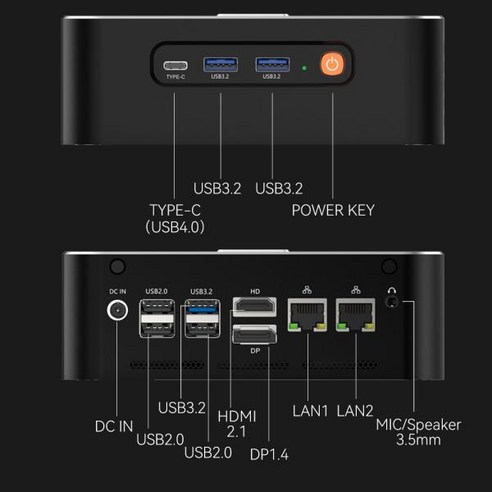 AMD 라이젠 9 7940HS 7840HS 미니 PC DDR5 슬롯 2 개 M.2 SSD PICE4.0 윈도우 11 WiFi6 BT5.0 C타입 USB4.0 8K, No RAM No Storage, RYZEN 5 6600U, 없음, 없음