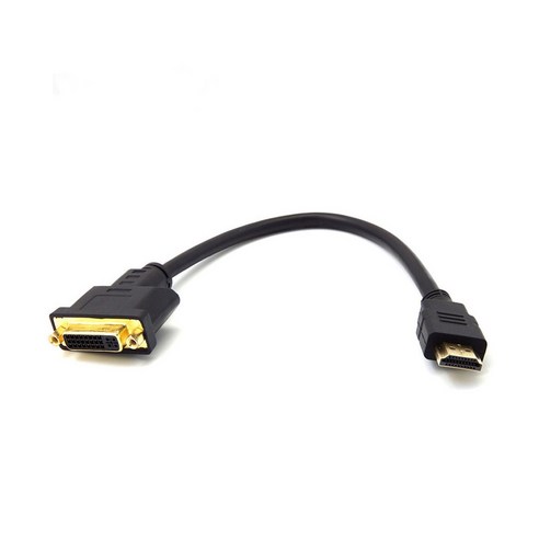 DVI-I(F) to HDMI(M) 변환 케이블젠더 듀얼 [T-DVI29F-HDMI-0.3M] [블랙], T-DVI29F-HDMI-0.3M