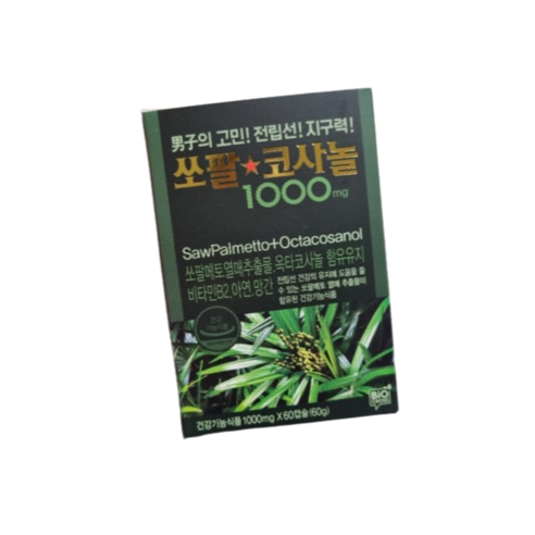 [주식회사인포벨] 남진의 쏘팔코사놀 쏘팔메토 전립선 영양제 4개월분 1000mgx120캡슐, 120정, 1개