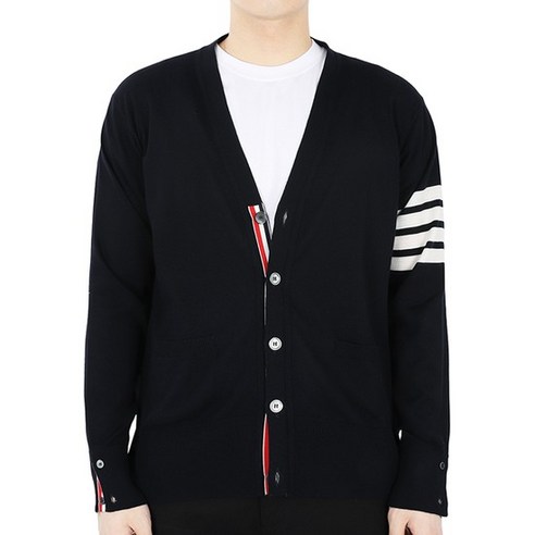 디몬트 23 F/W 톰브라운 남성 사선완장 V넥 울 가디건