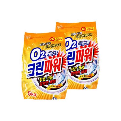 O2크린파워 5kg 2개/세탁세제 슈퍼크린 스파크 비트, 2개