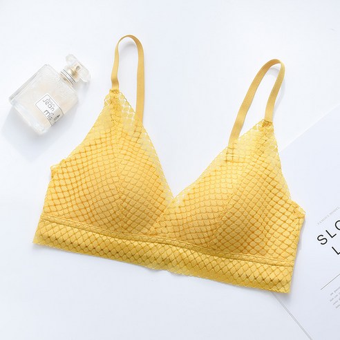 DIIYIV 여성 섹시 레이스 와이어 부라 여자 삼각컵 브라 소녀 와이어 브라에 P19+수납 파우치