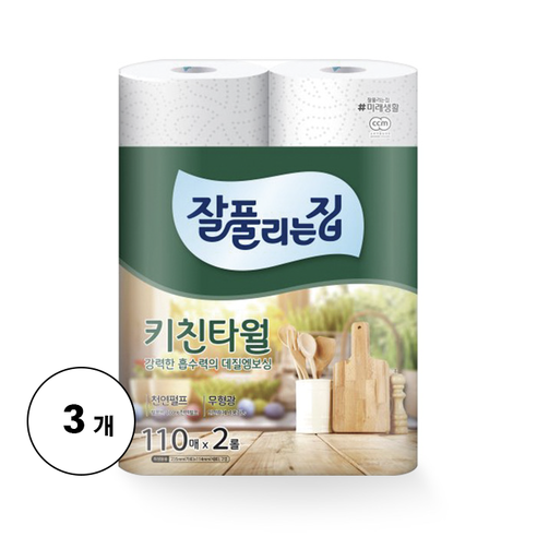 잘풀리는집 키친타올 110매 2롤, 110매, 6개