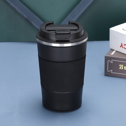ZZJJC 아이디어 보온병 아이디어 텀블러 아웃도어 보온병, 380ml, 2세대 블랙