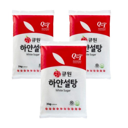 큐원 하얀 설탕, 3kg, 3개