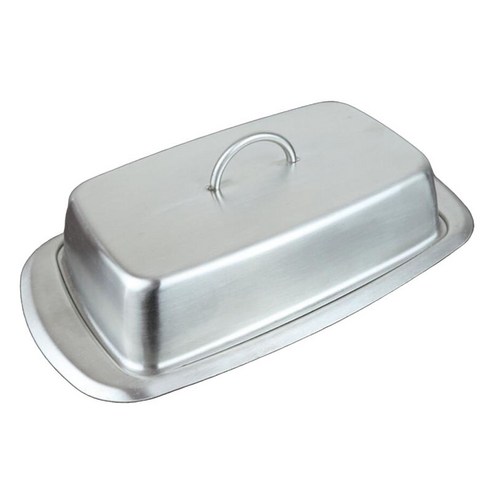 스테인레스 스틸 덮인 버터 접시 뚜껑이있는 버터 서빙 트레이 파티 조리대 용 식품 보관 용기 및 주최자 상자, Style03, 18.5x12.2cm